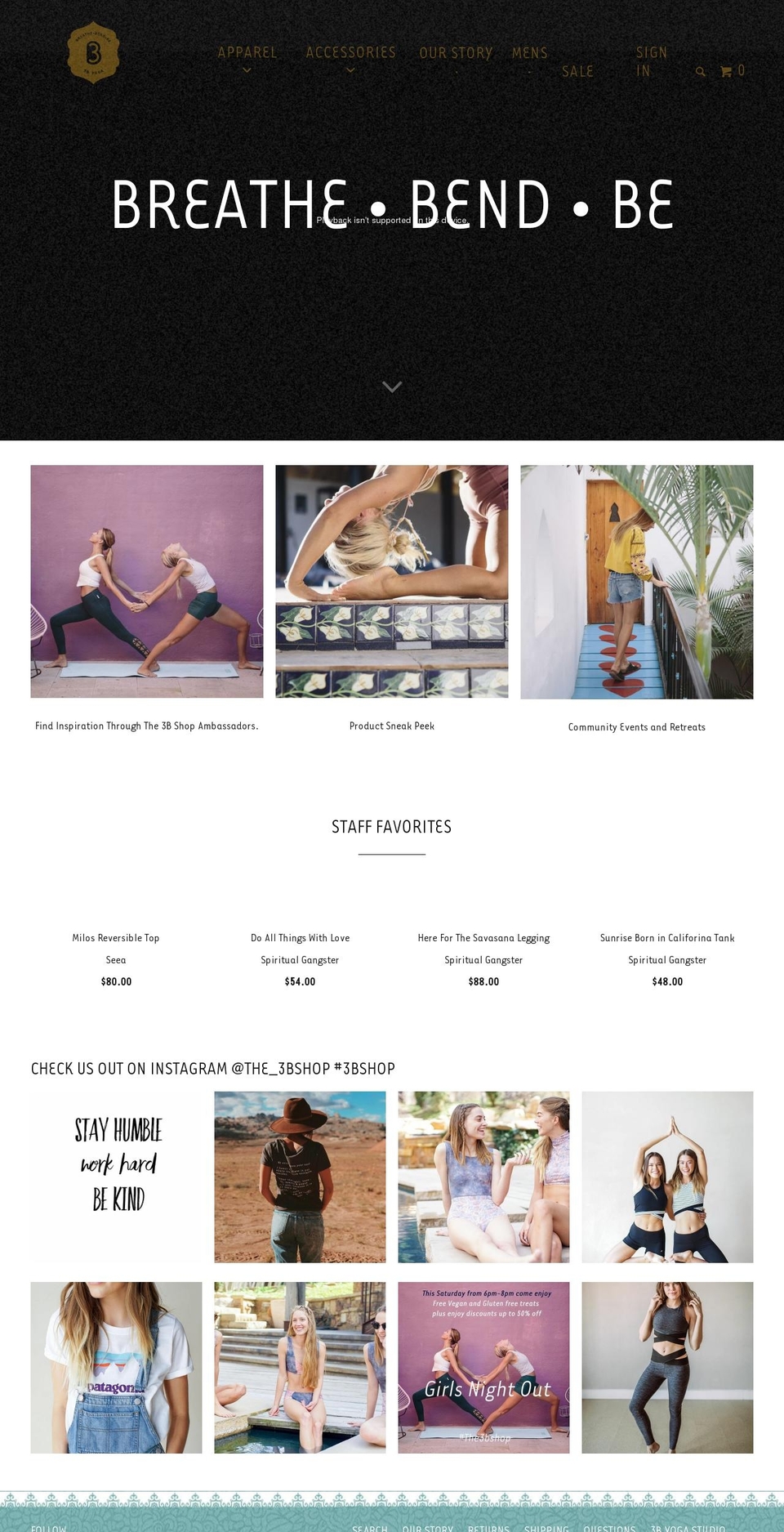 the3bshop.com shopify website screenshot