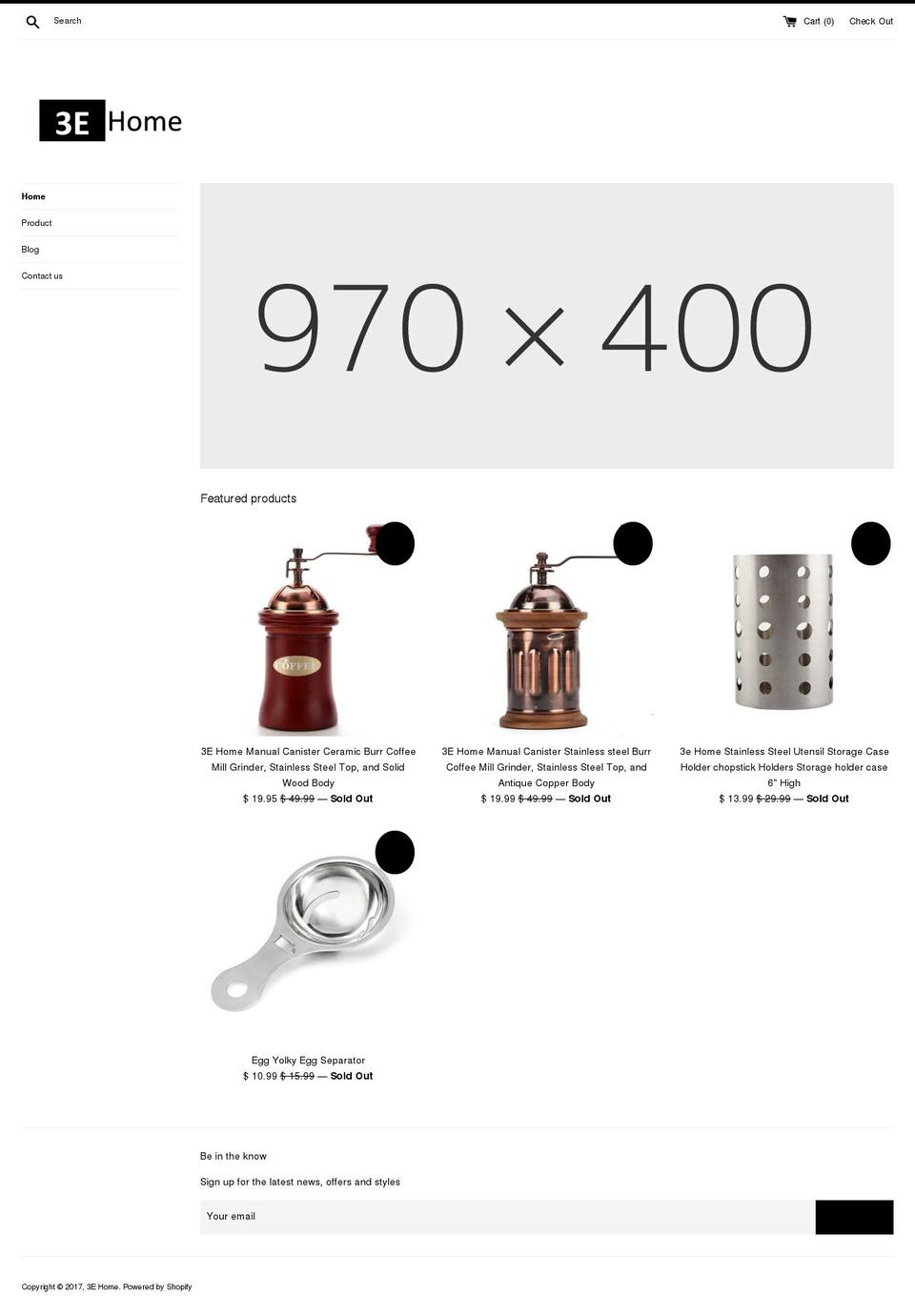 the3ehome.com shopify website screenshot