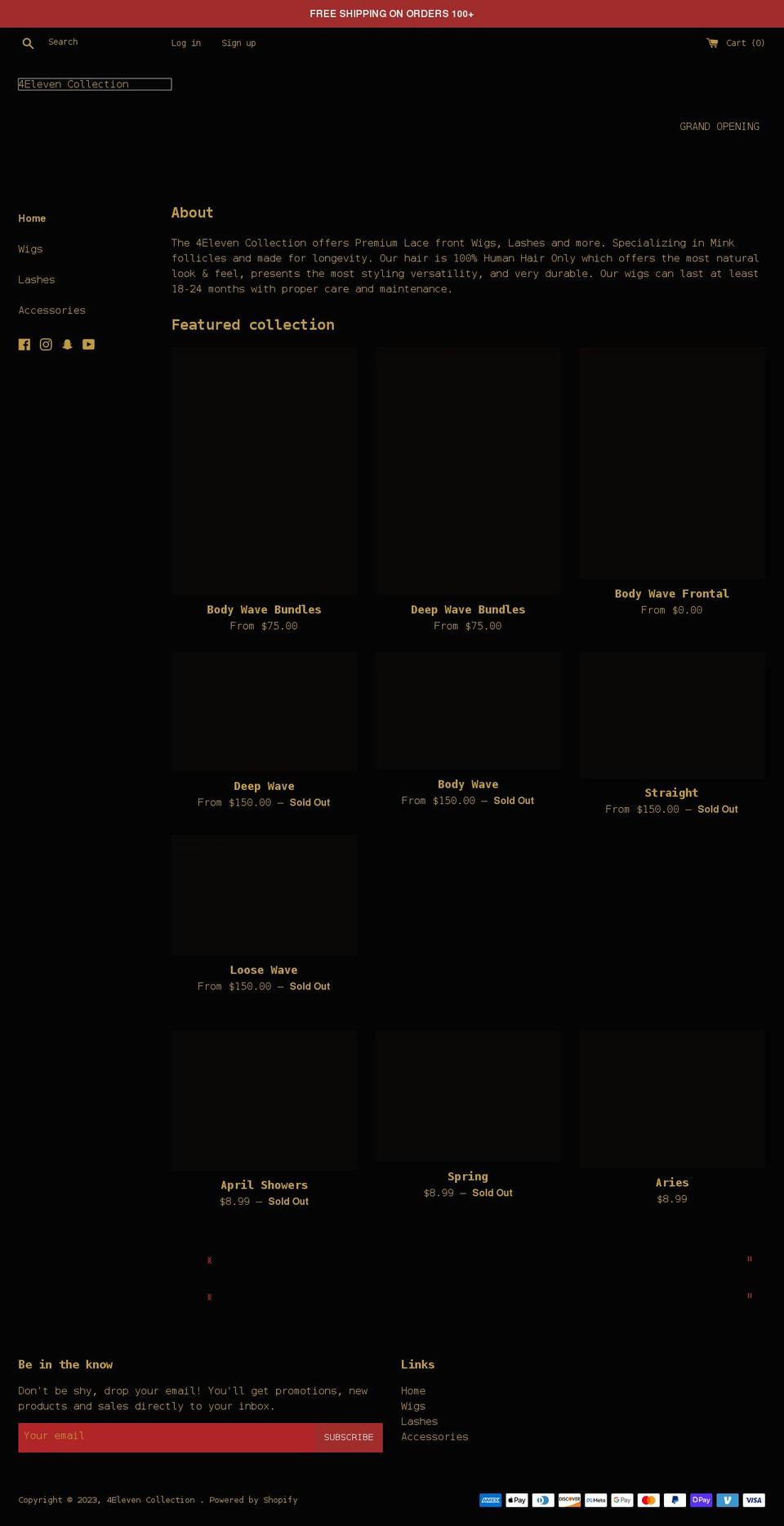 the4elevencollection.com shopify website screenshot