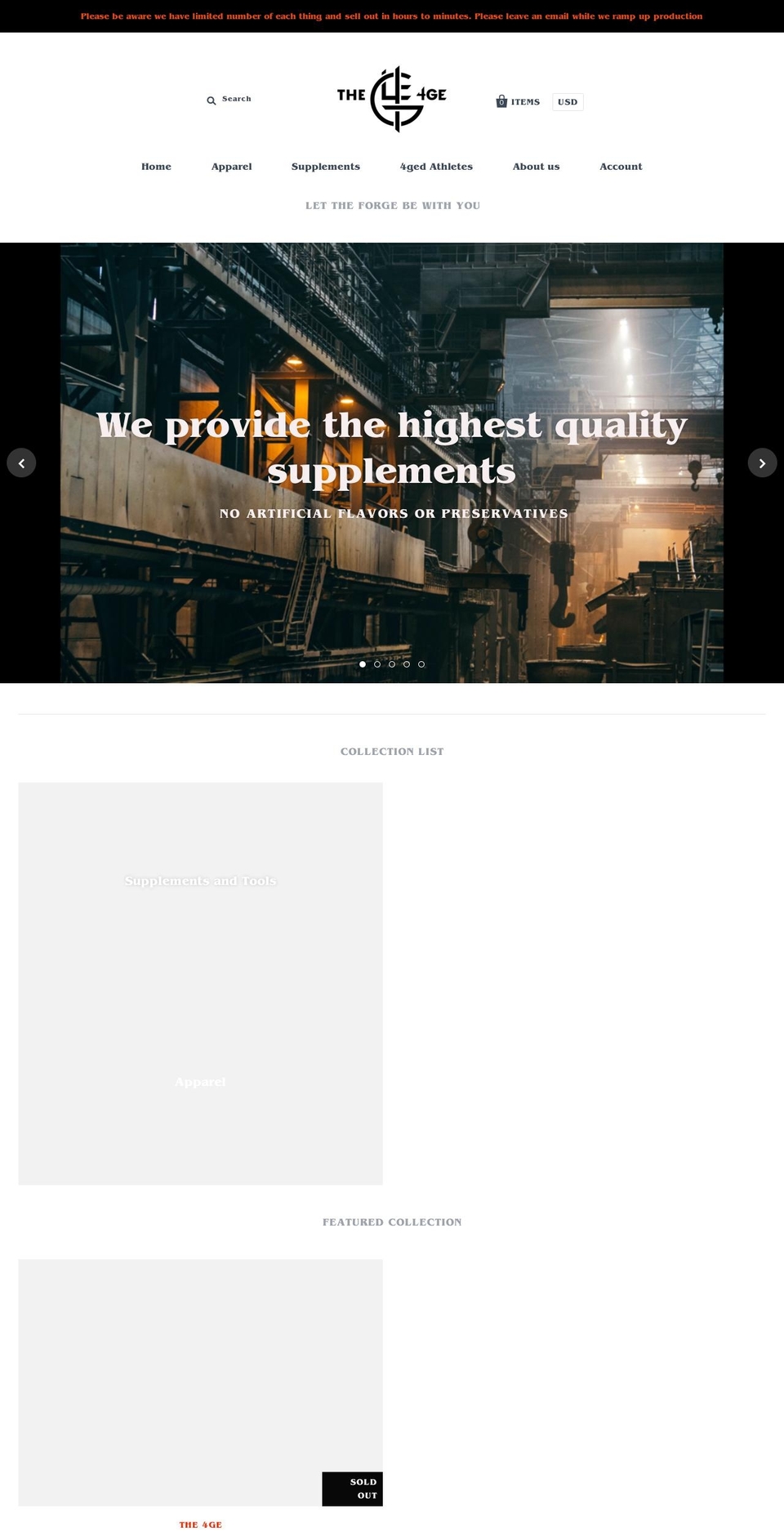 the4ge.com — Shopify storefront screenshot