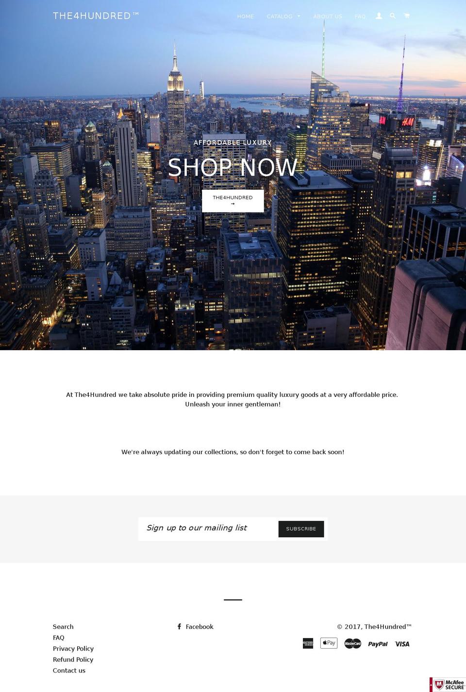 the4hundred.com shopify website screenshot