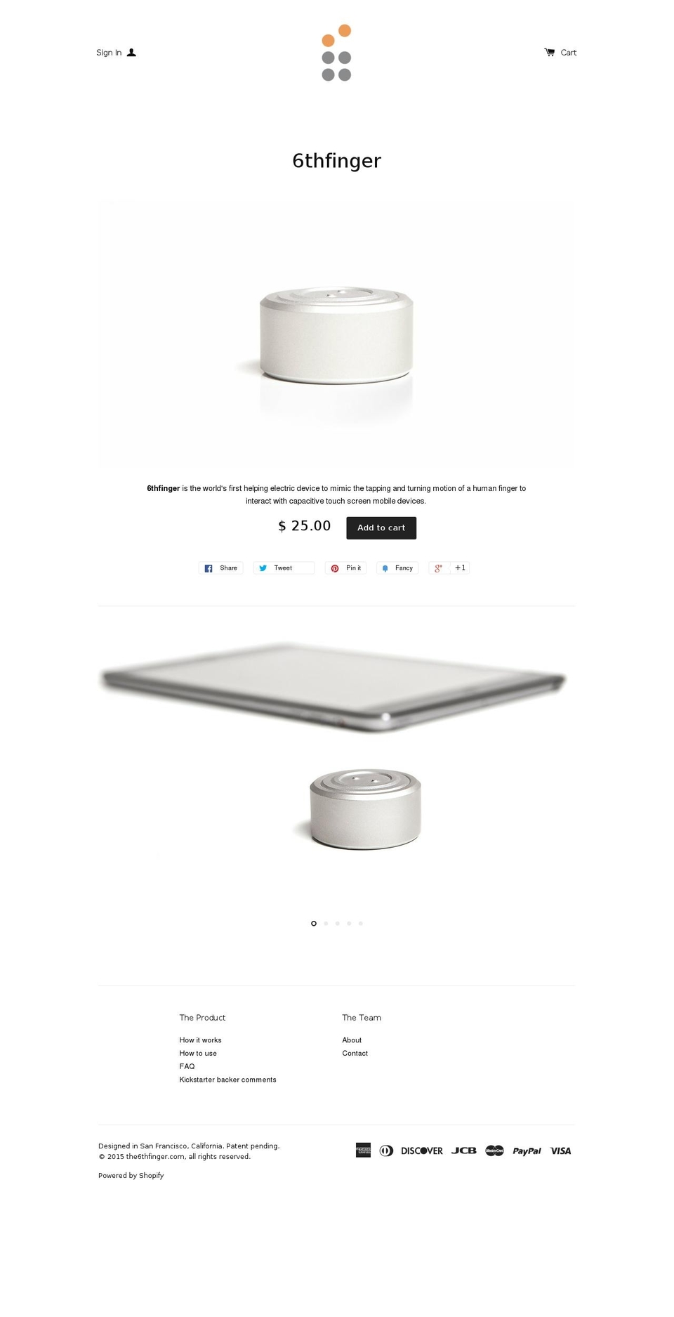 the6thfinger.com shopify website screenshot