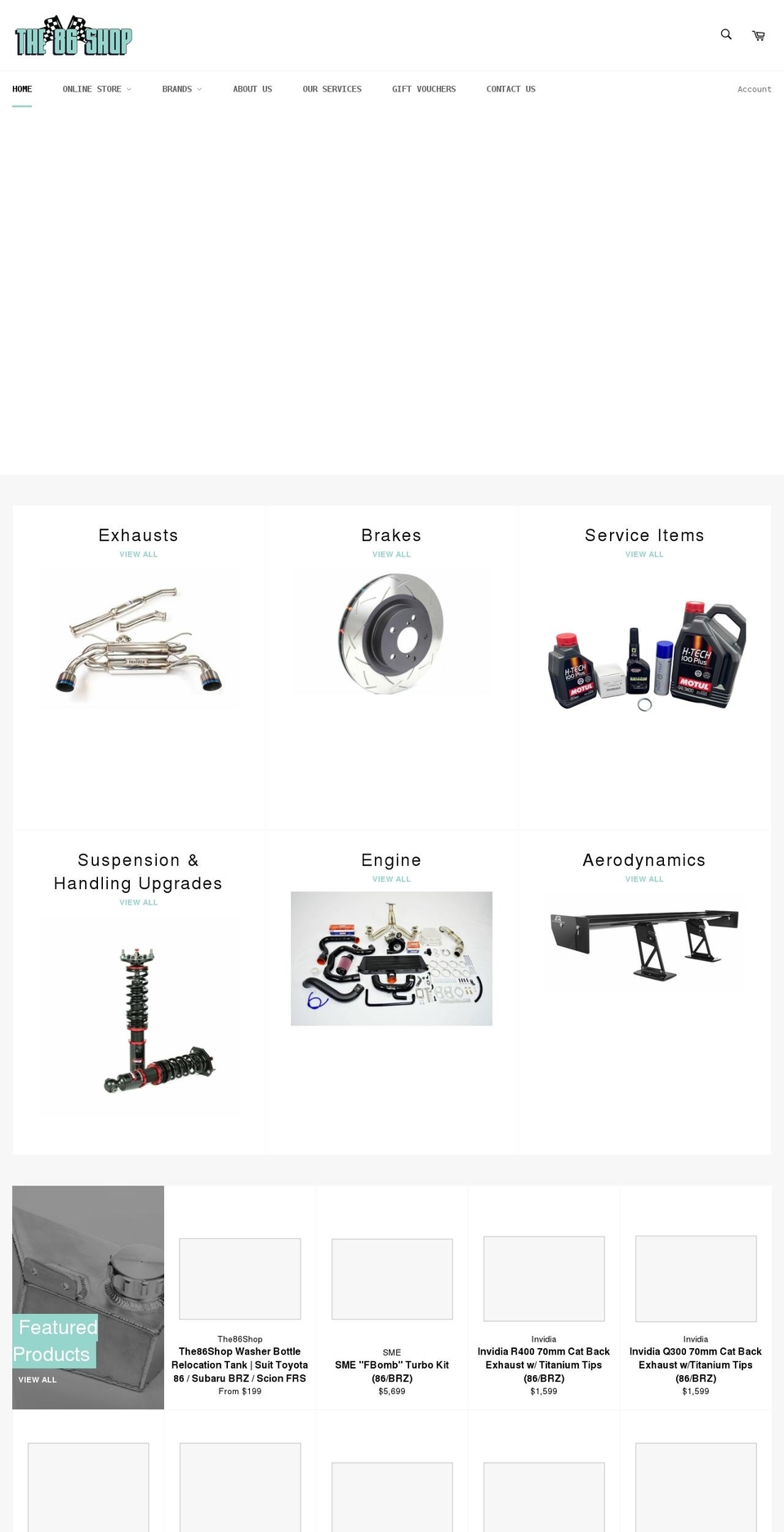 the86shop.com.au shopify website screenshot
