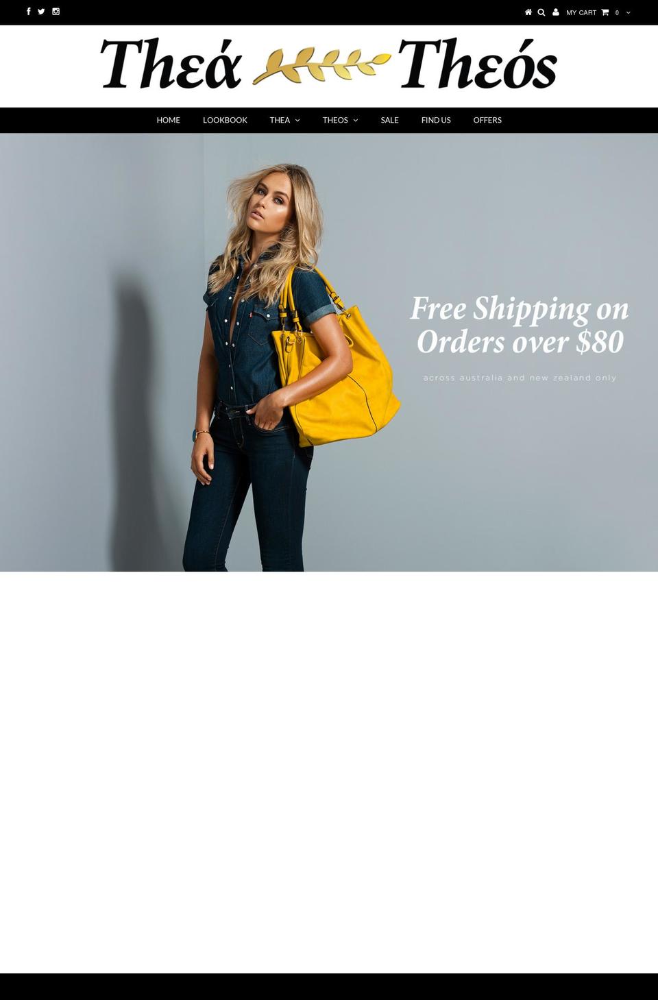 thea-theos.com shopify website screenshot