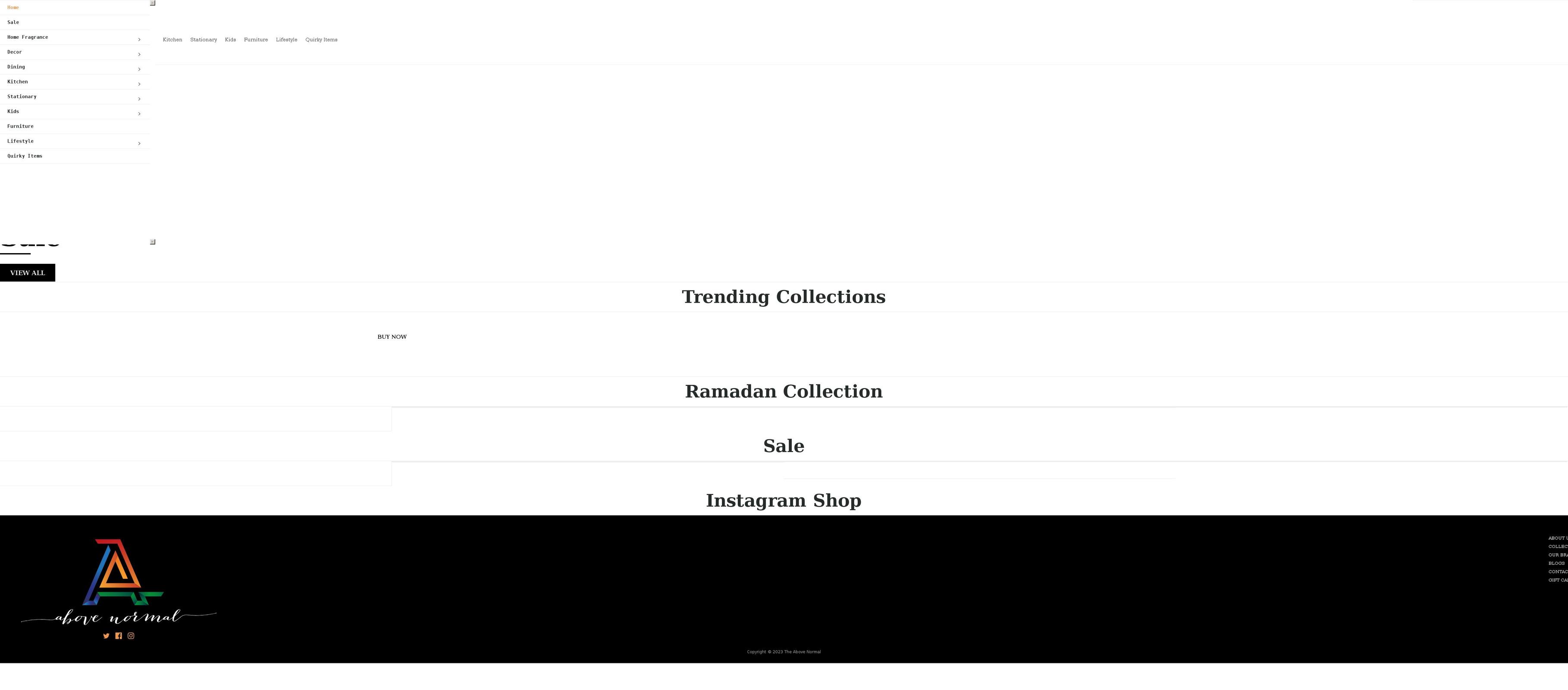 theabovenormal.com shopify website screenshot