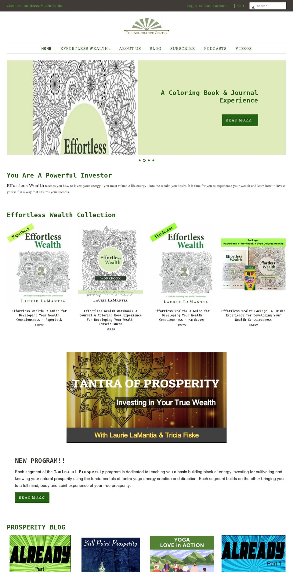 theabundancecenter.com shopify website screenshot