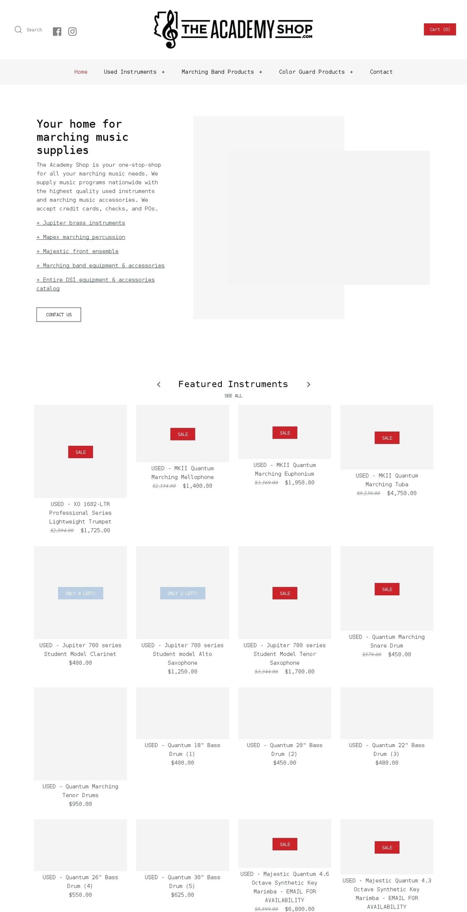 theacademyshop.com shopify website screenshot