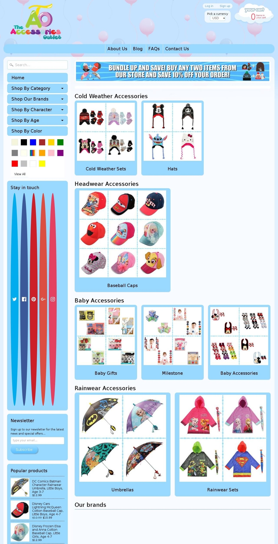 theaccessoriesoutlet.com — Shopify storefront screenshot