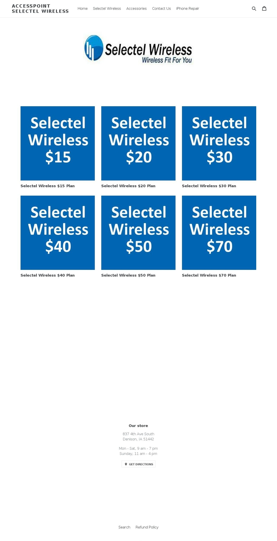 theaccesspointwireless.com — Shopify storefront screenshot