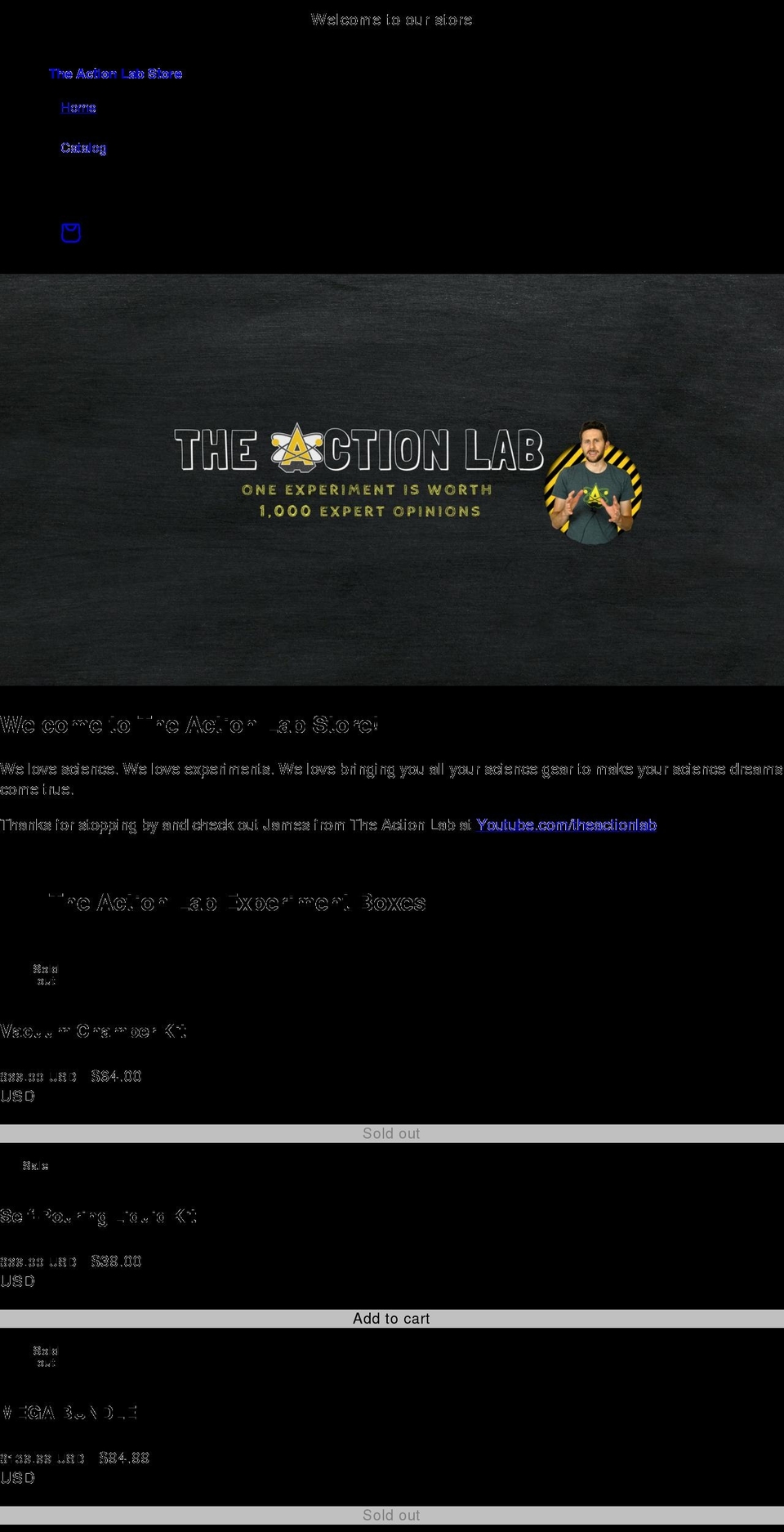 theactionlab.com shopify website screenshot