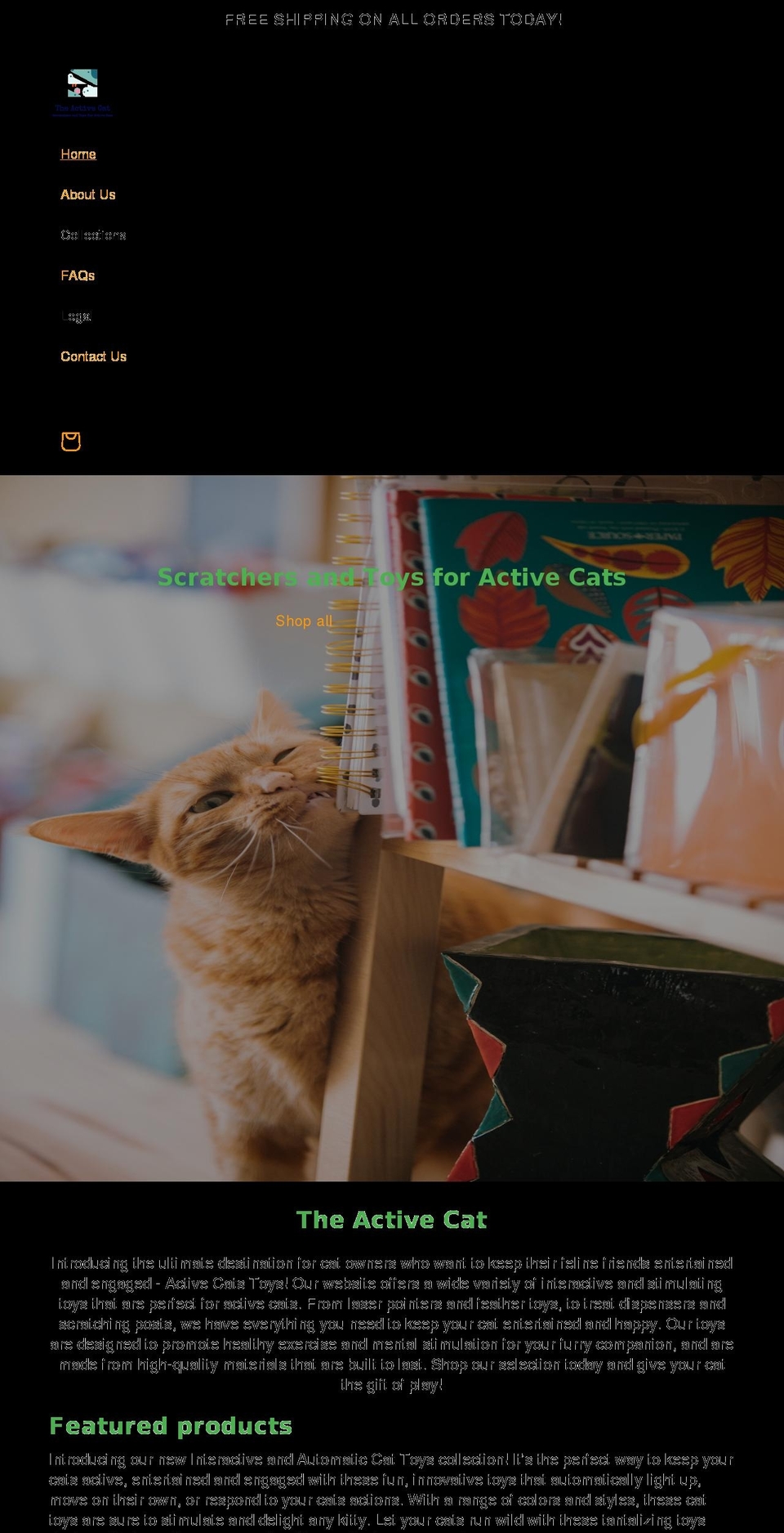 theactivecat.com shopify website screenshot