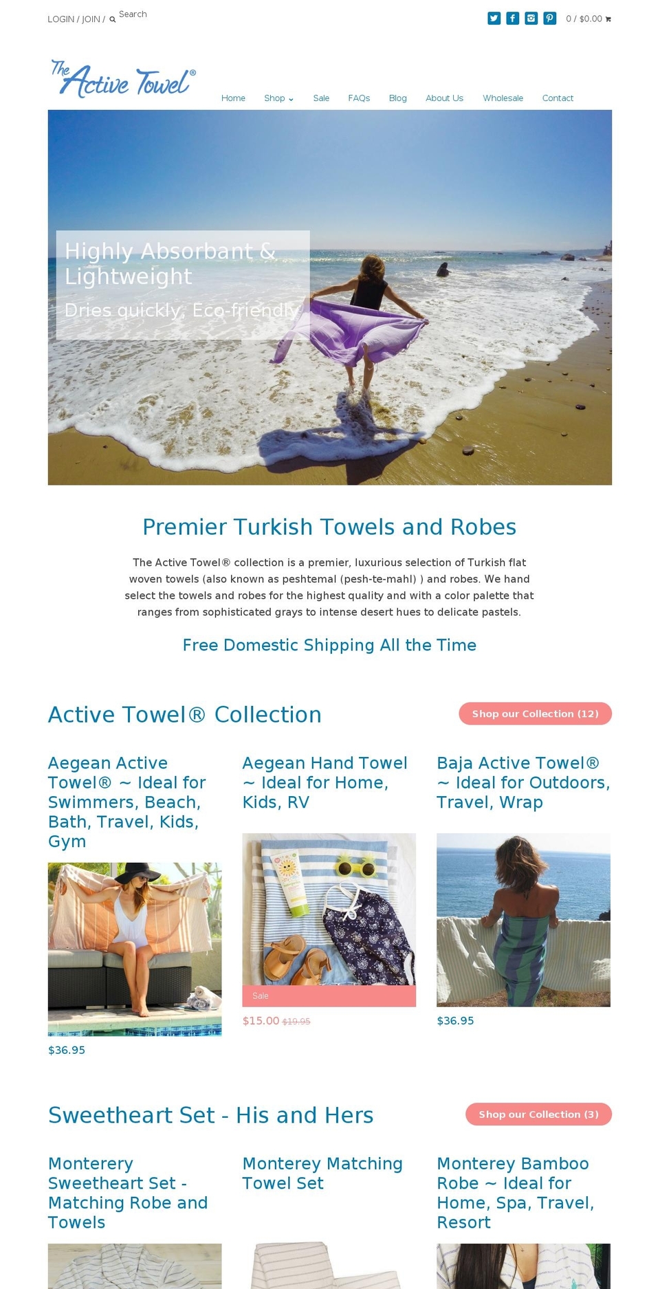 theactivetowel.info shopify website screenshot