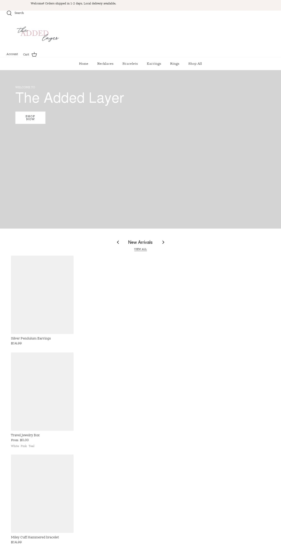 theaddedlayer.com shopify website screenshot