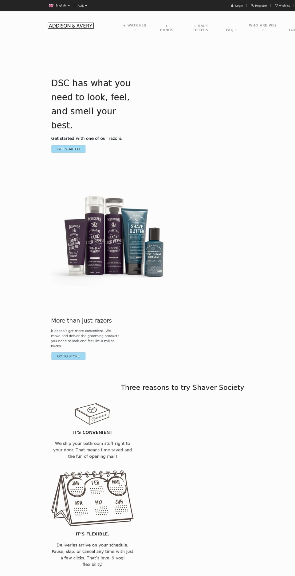 theaddisonavery.com — Shopify storefront screenshot
