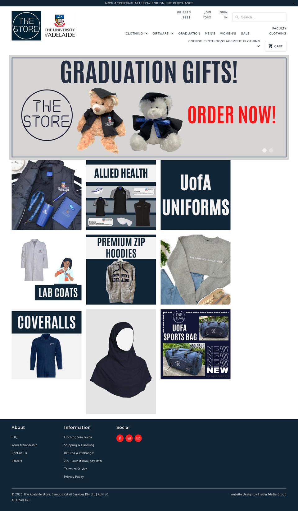 theadelaidestore.com.au shopify website screenshot