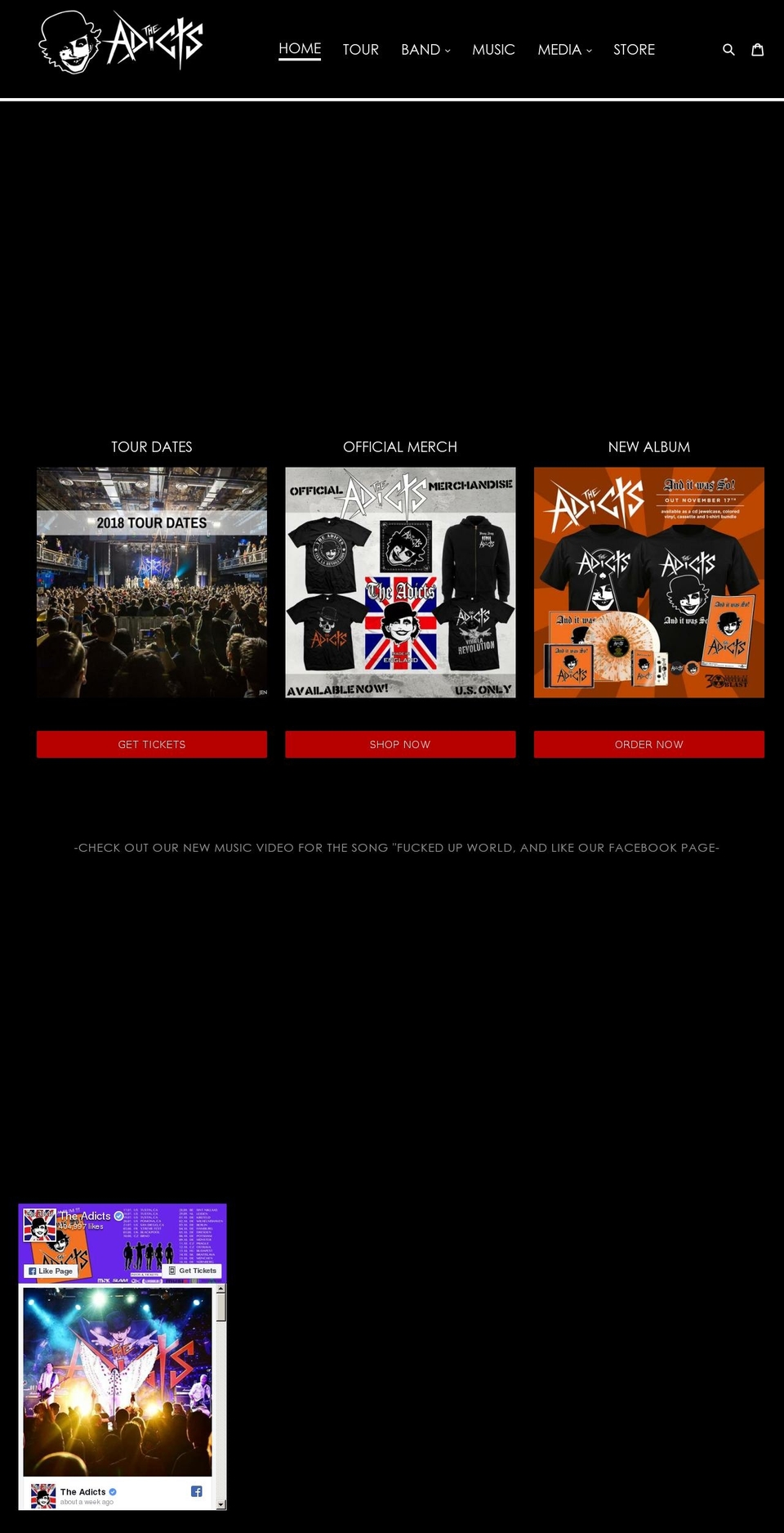 theadicts.net shopify website screenshot