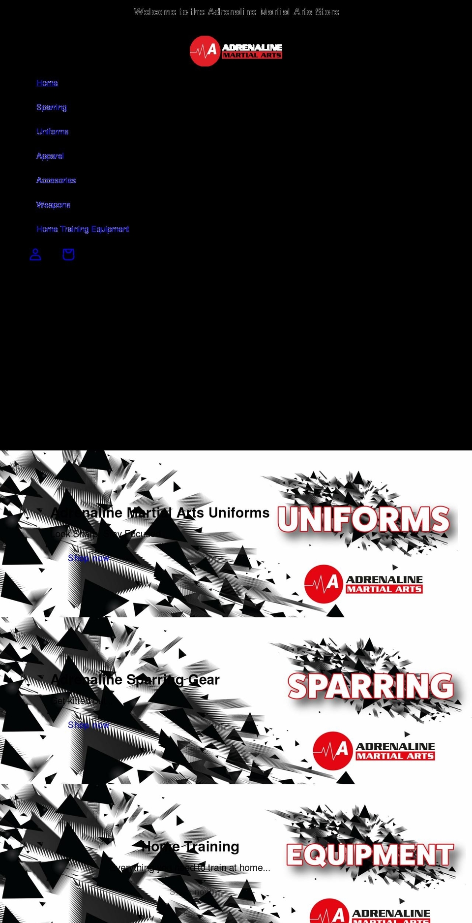 theadrenalinestore.co.uk shopify website screenshot
