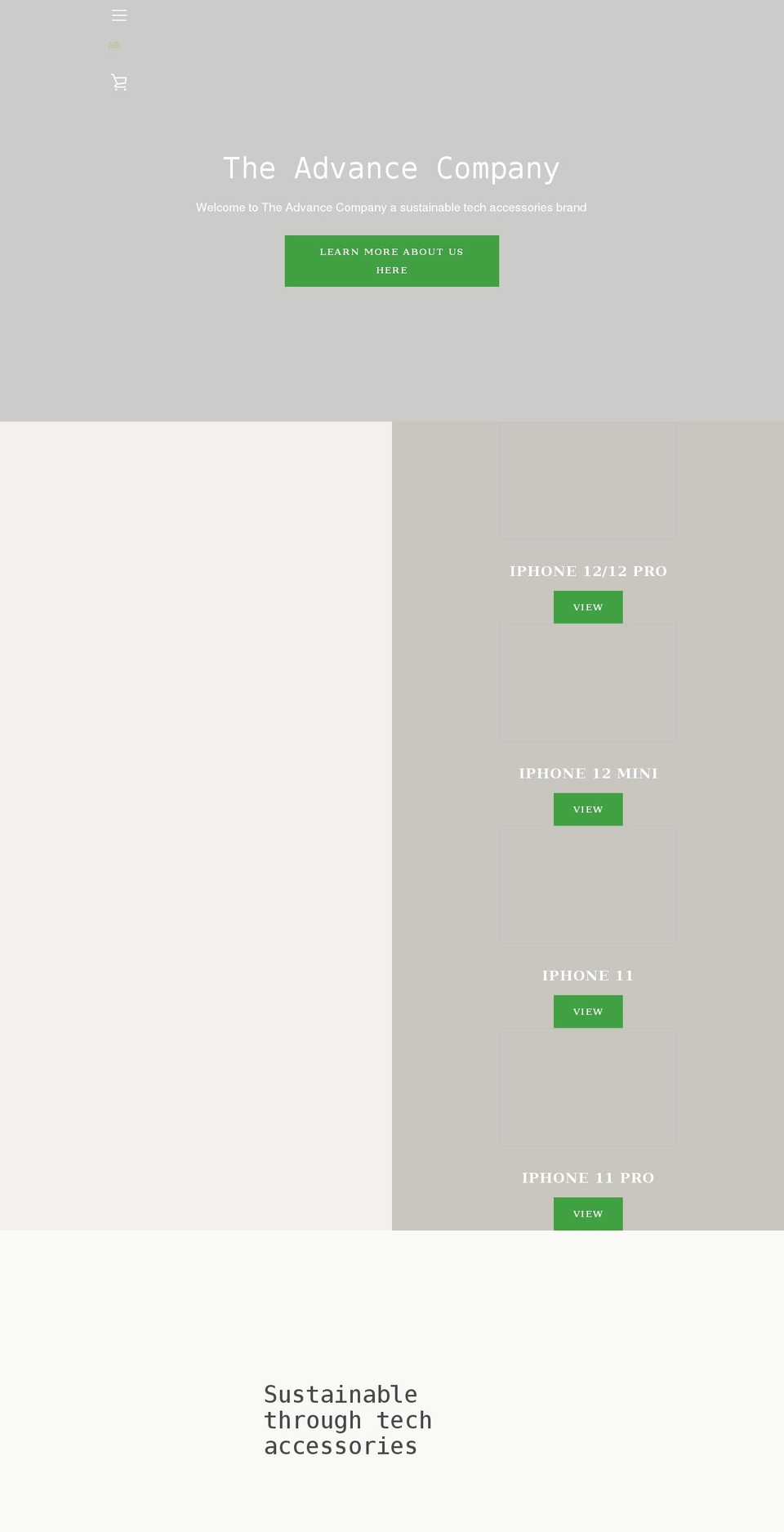 theadvancecompany.com shopify website screenshot