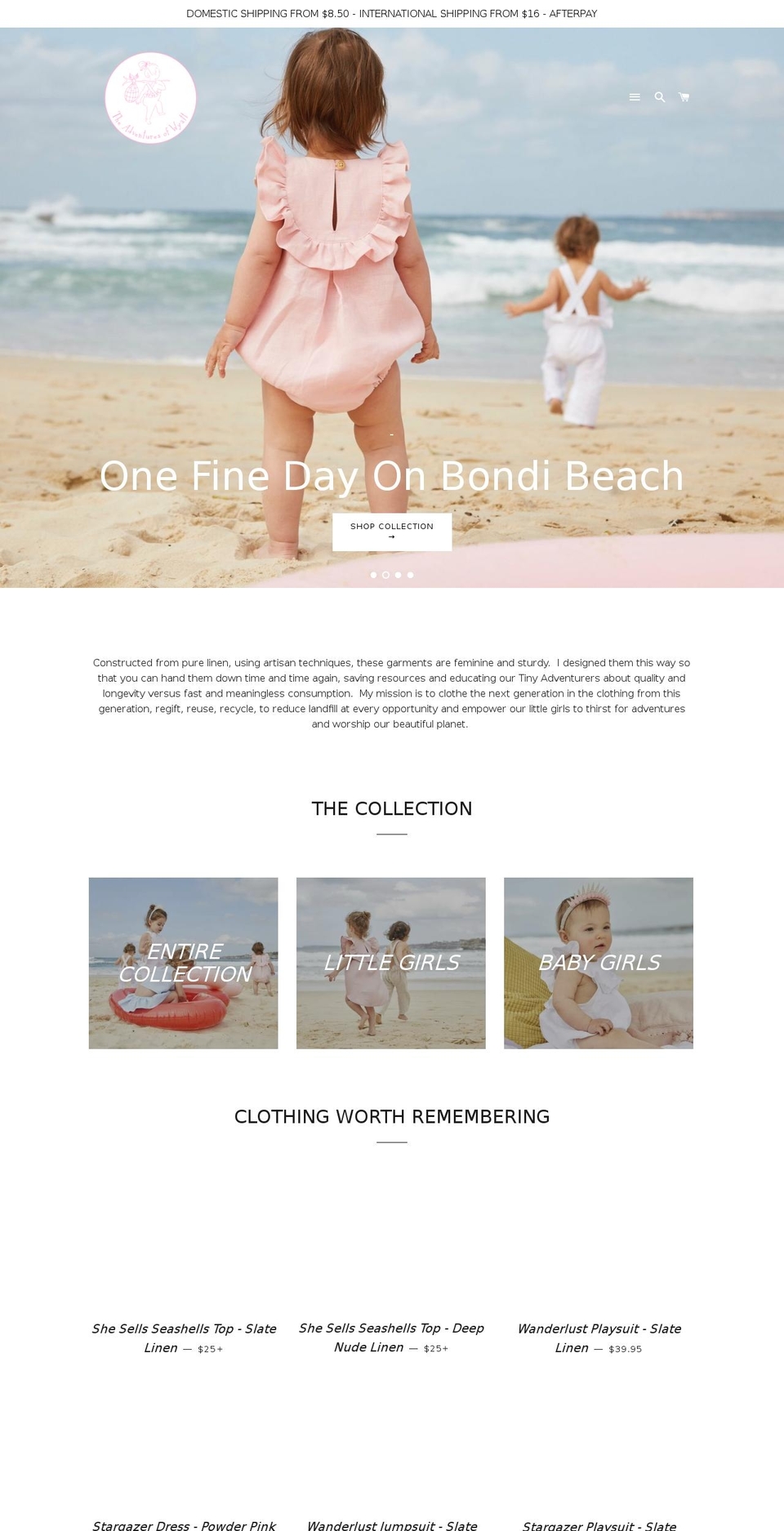 theadventuresofwyatt.com — Shopify storefront screenshot