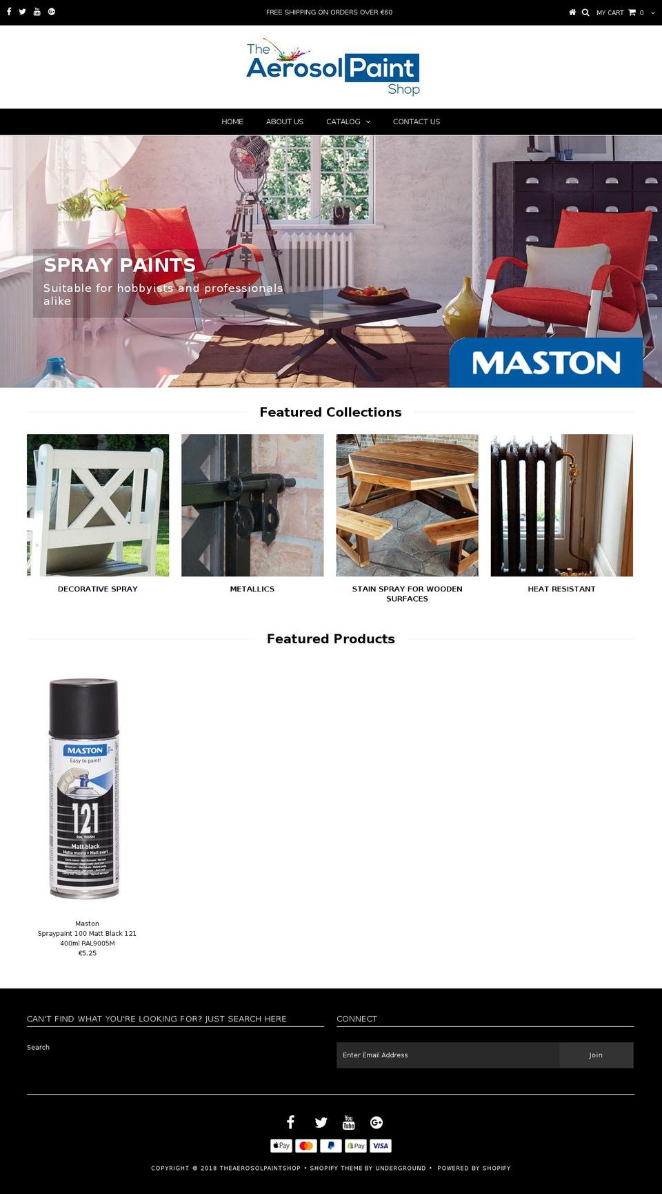 theaerosolpaintshop.com — Shopify storefront screenshot