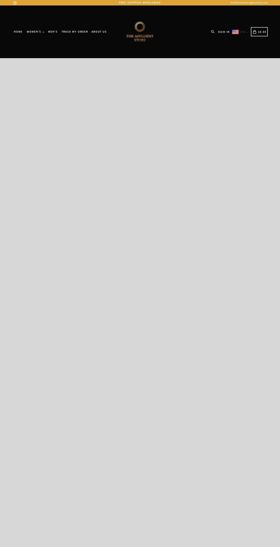 theaffluentstore.com shopify website screenshot