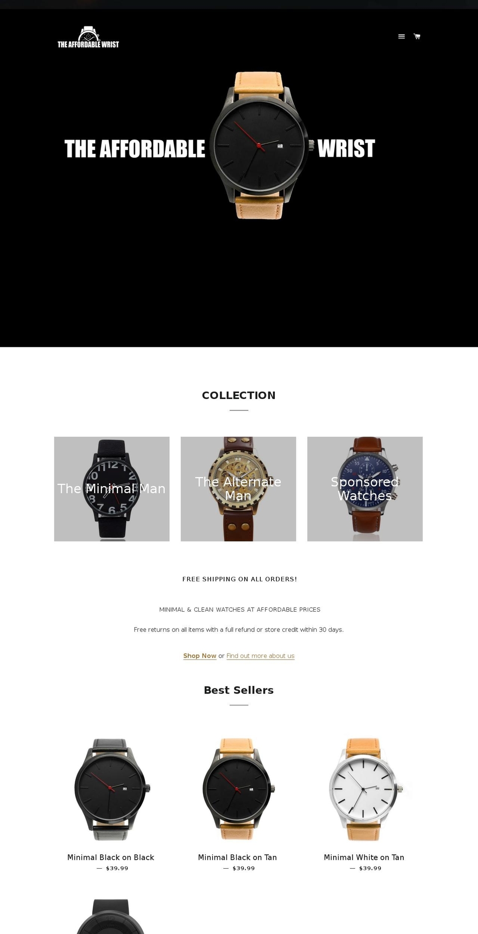 theaffordablewrist.com shopify website screenshot