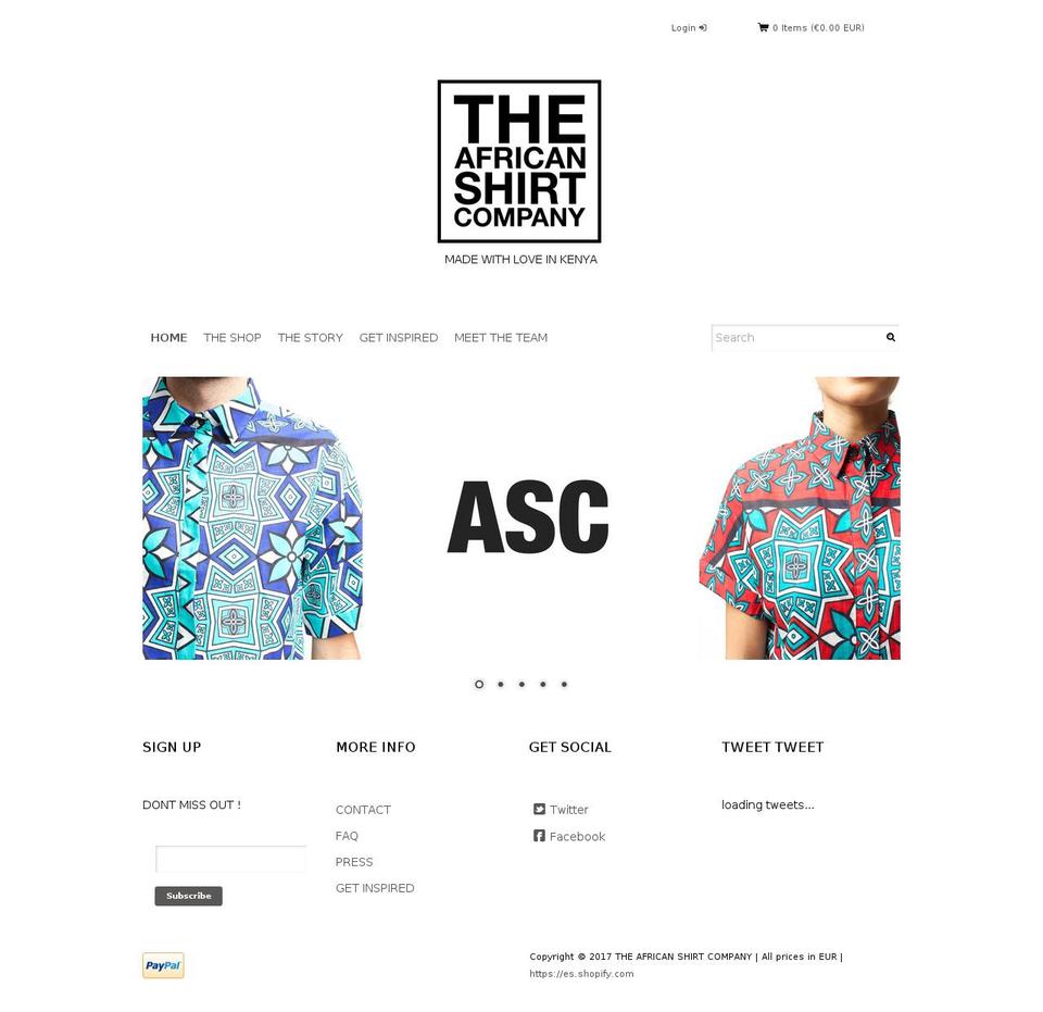 theafricanshirtcompany.com shopify website screenshot