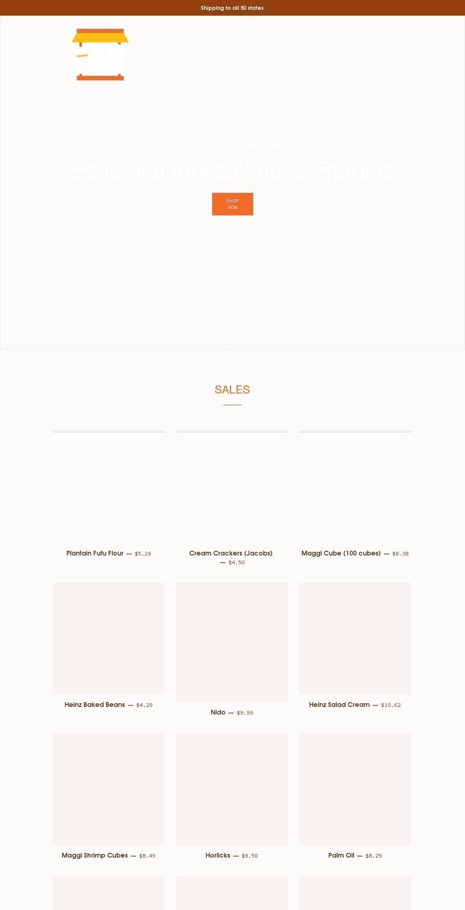 theafrobodega.com shopify website screenshot