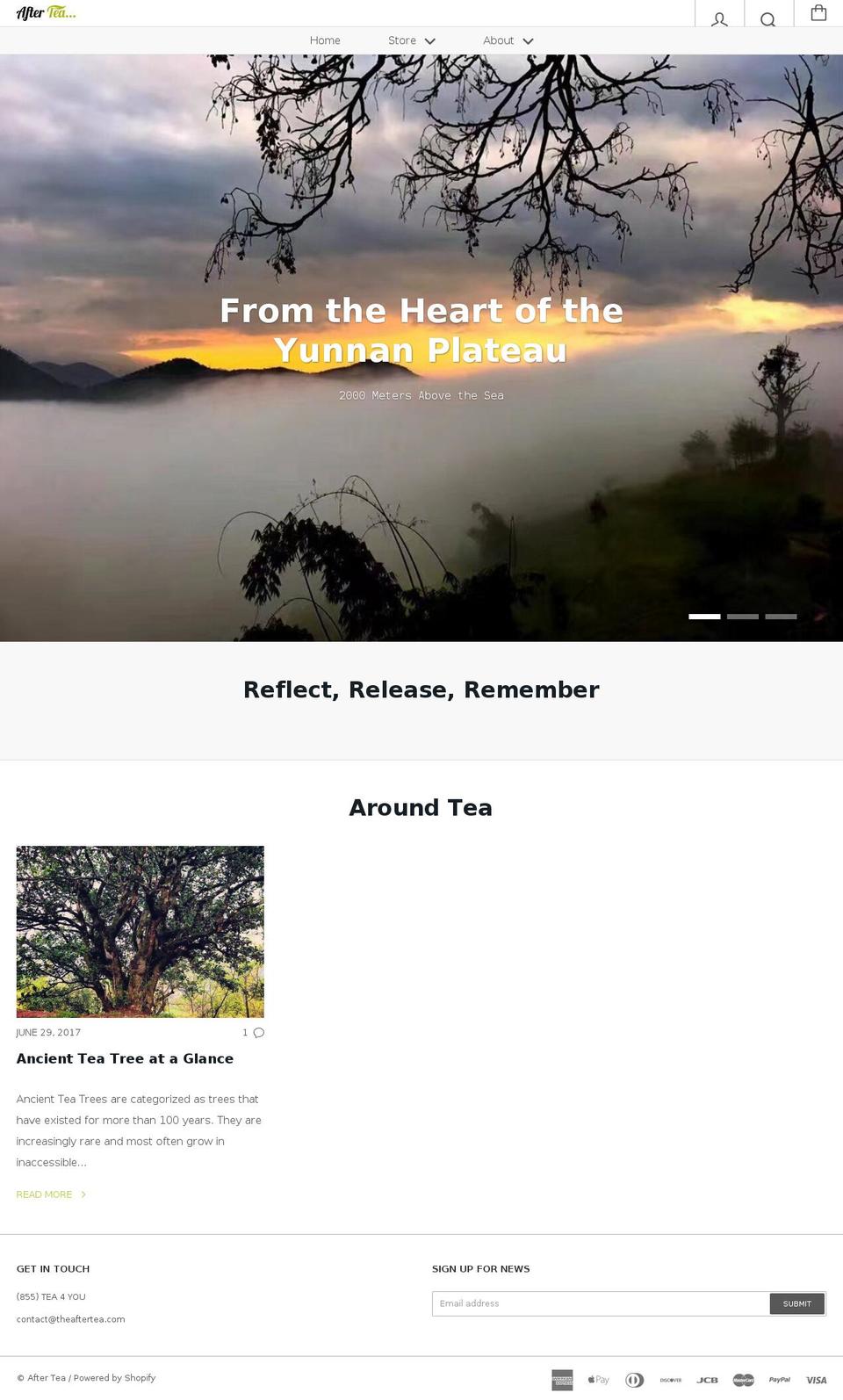 theaftertea.com — Shopify storefront screenshot
