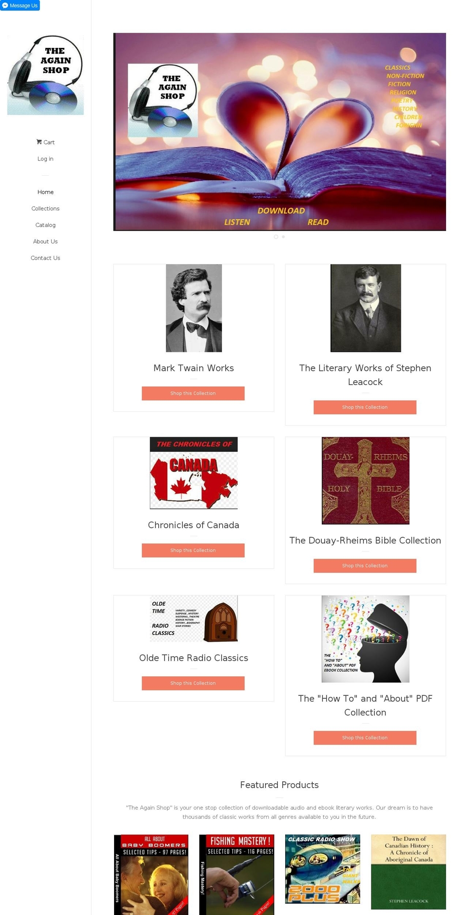 theagainshop.com shopify website screenshot