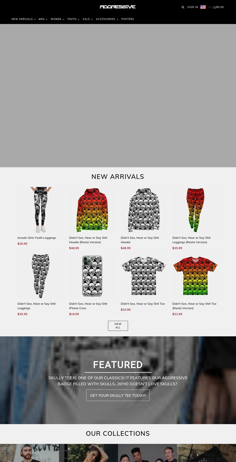 theaggressive.com shopify website screenshot