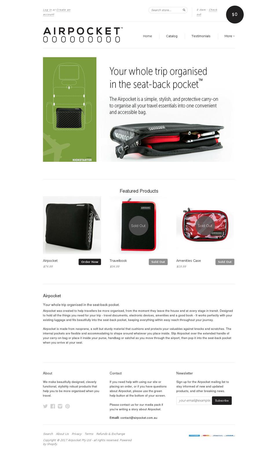 theairpocket.biz shopify website screenshot