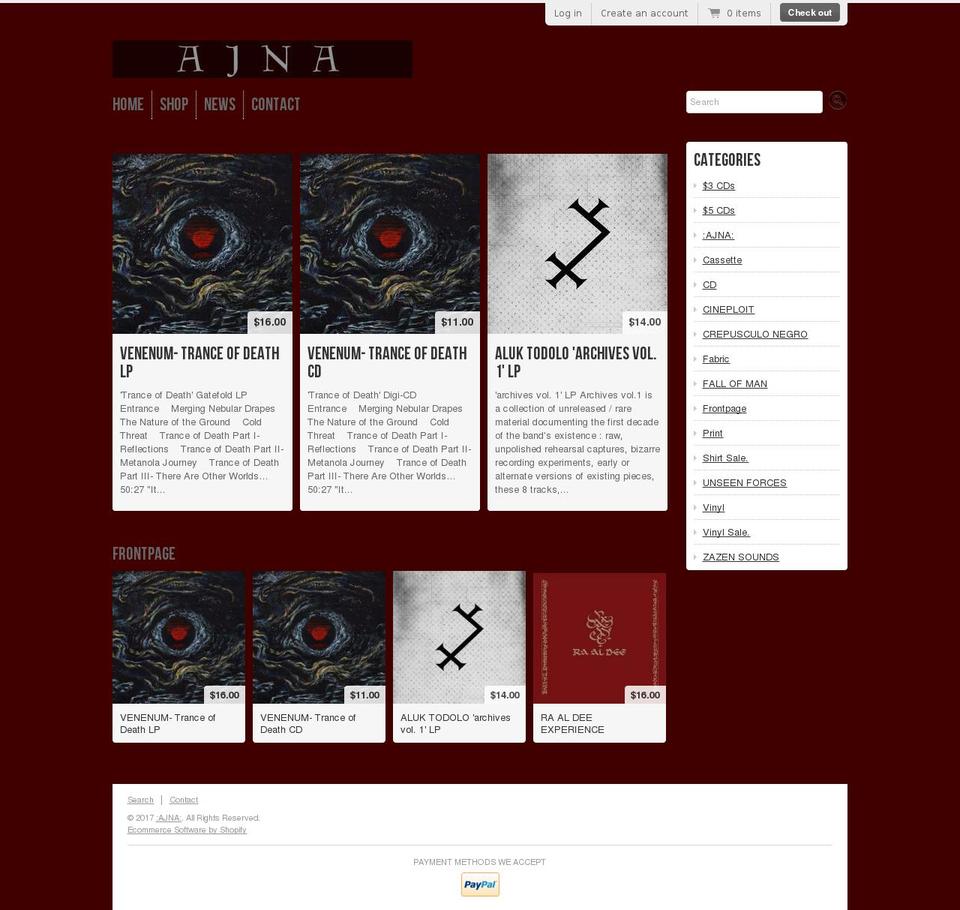 theajnaoffensive.com shopify website screenshot
