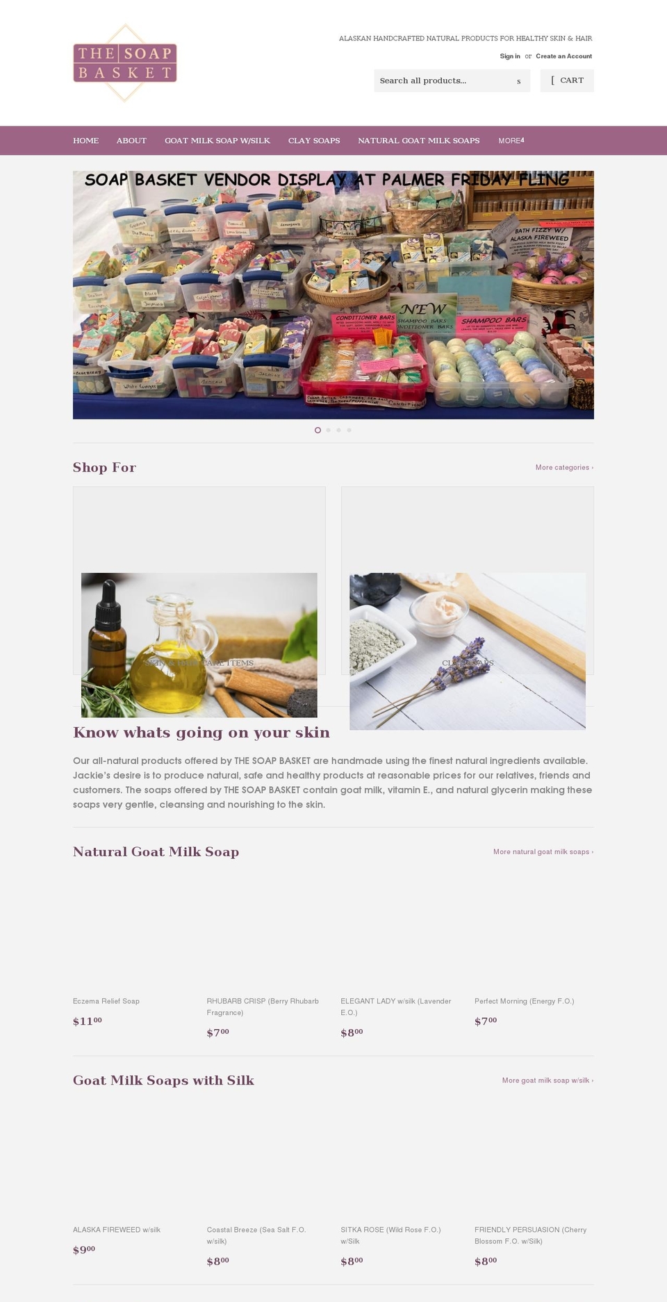 thealaskasoapbasket.com shopify website screenshot