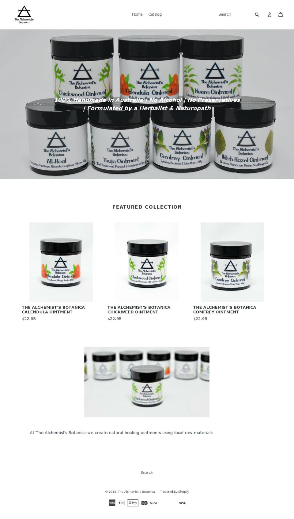 thealchemistsbotanica.com — Shopify storefront screenshot