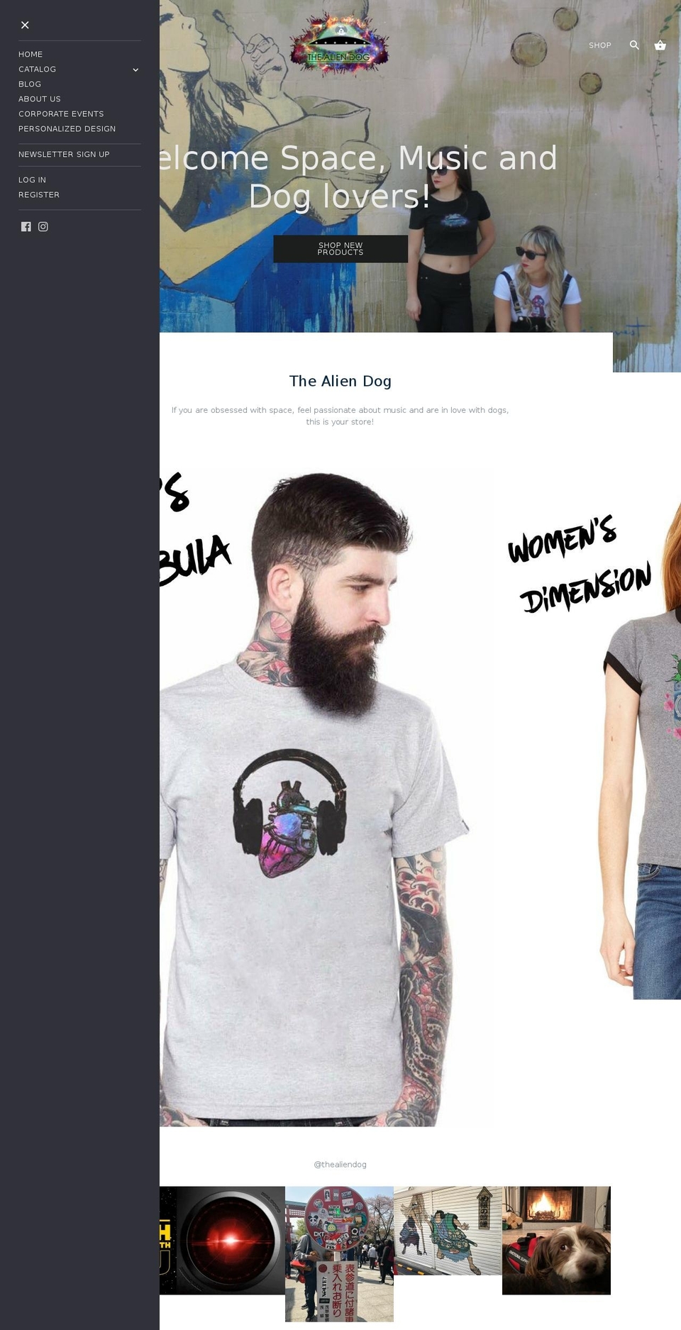 thealiendog.com shopify website screenshot