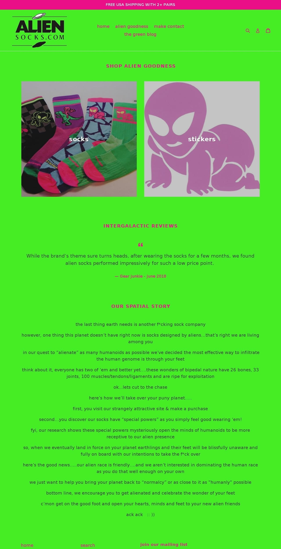 thealientruth.com — Shopify storefront screenshot