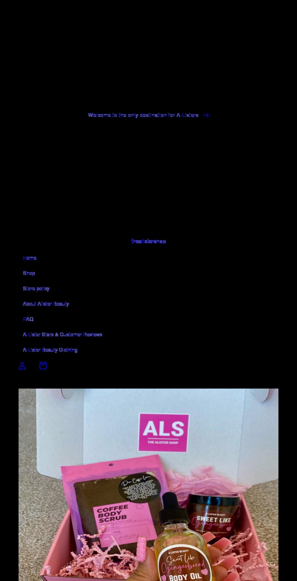 thealistershop.com shopify website screenshot