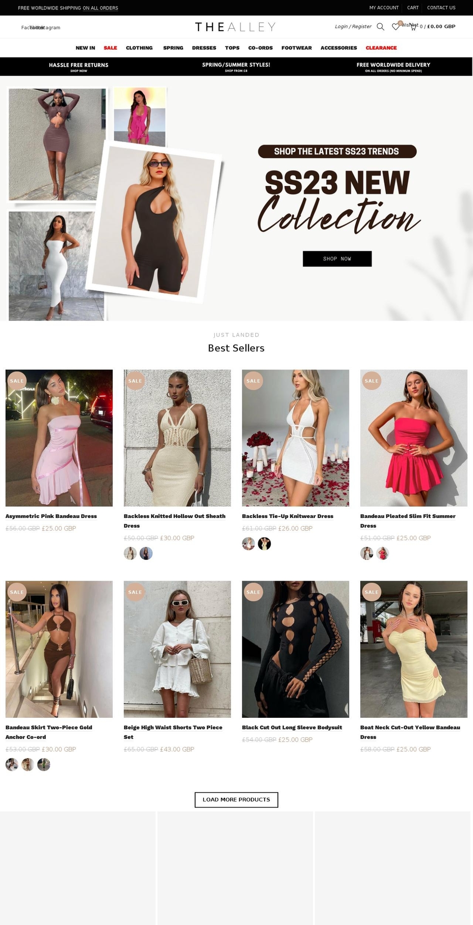 thealleyonline.co.uk shopify website screenshot
