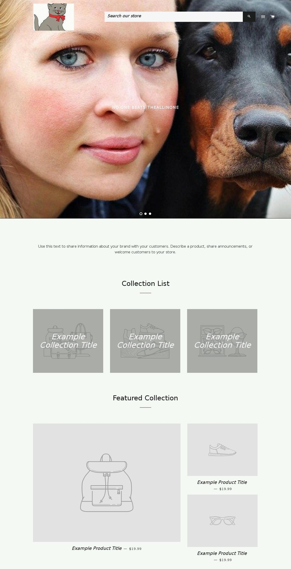 theallinonepetstore.com shopify website screenshot
