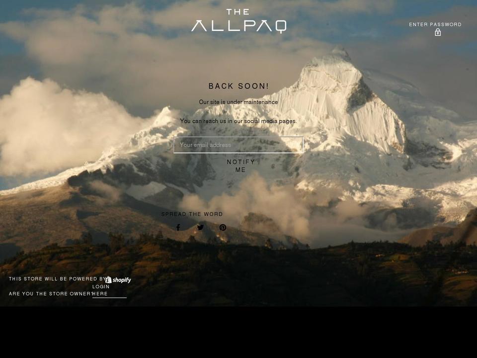 theallpaq.com shopify website screenshot