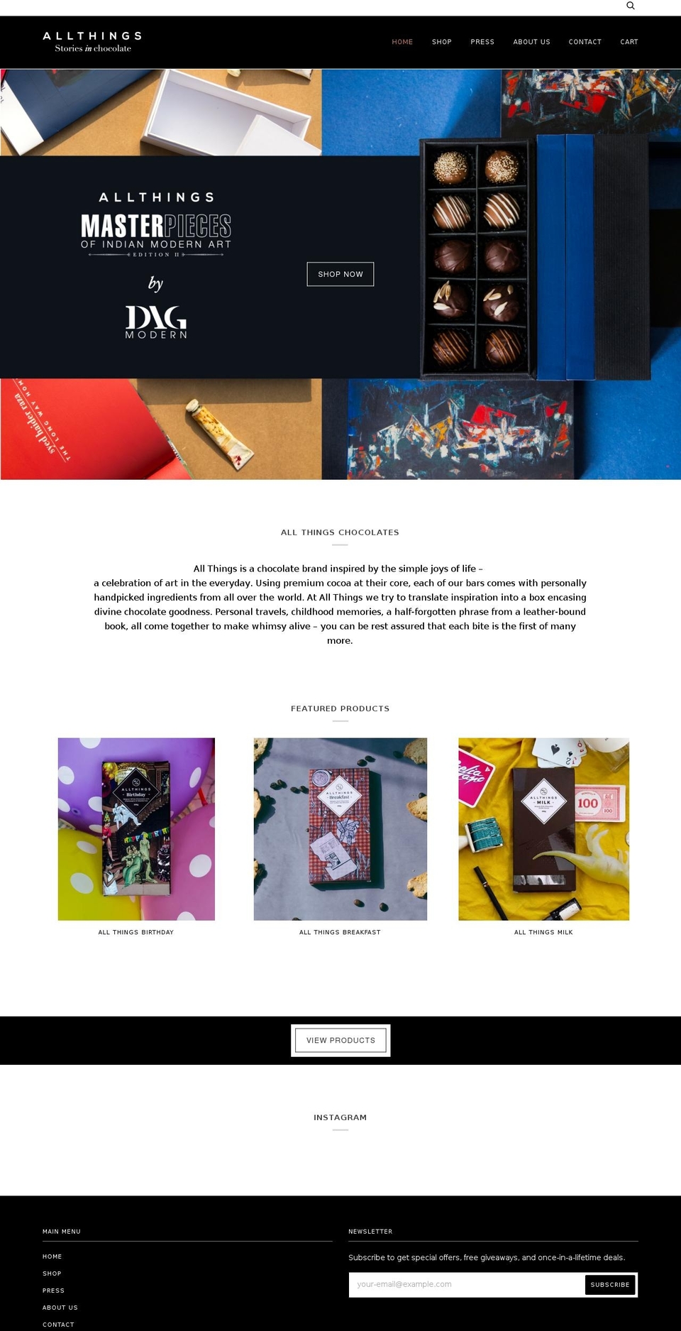 Paper Shopify theme site example theallthingsshop.com