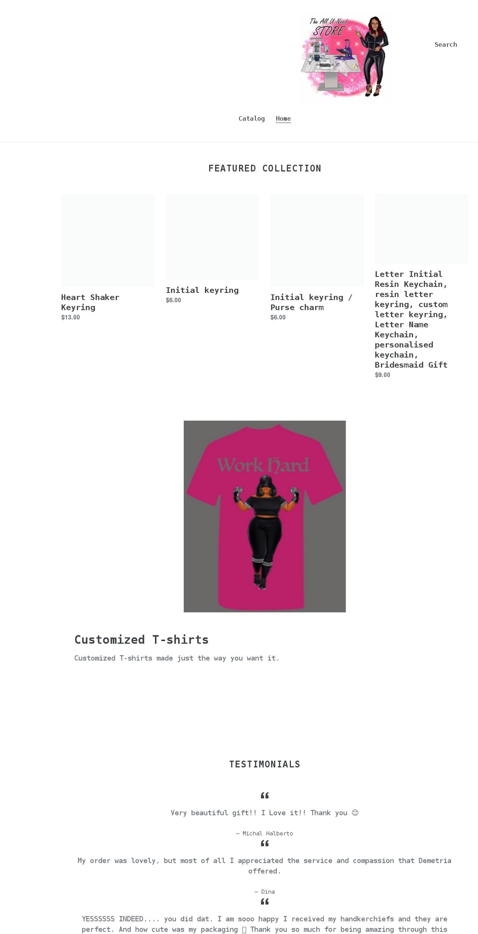 thealluneedstore.com shopify website screenshot