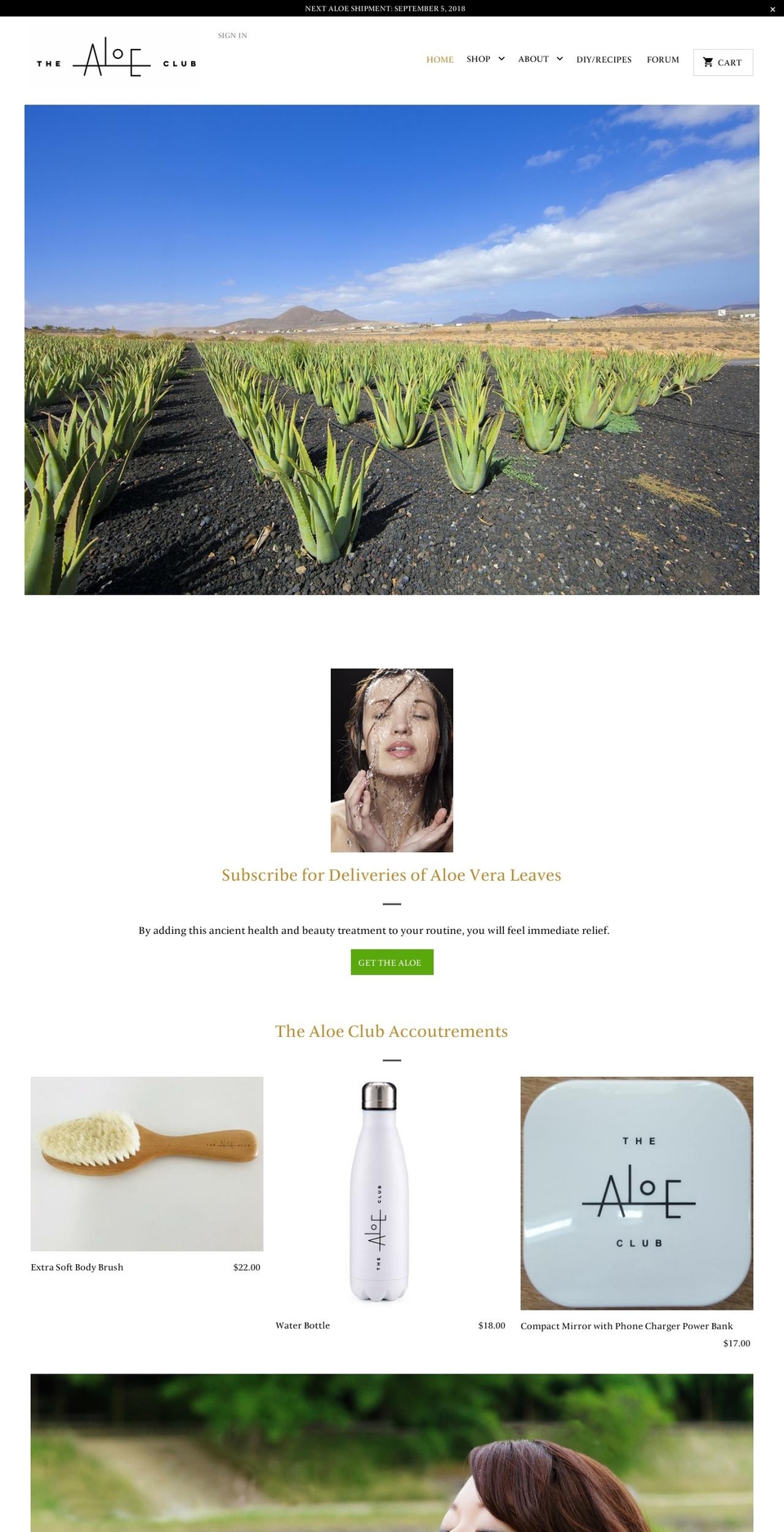 thealoeclub.com — Shopify storefront screenshot