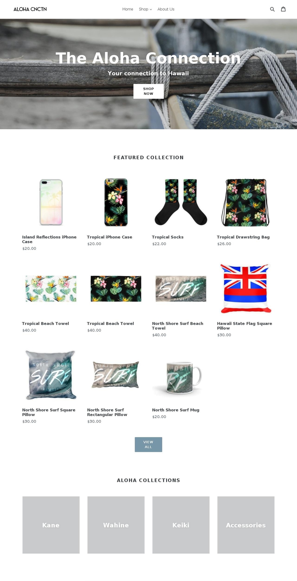 thealohaconnection.com — Shopify storefront screenshot