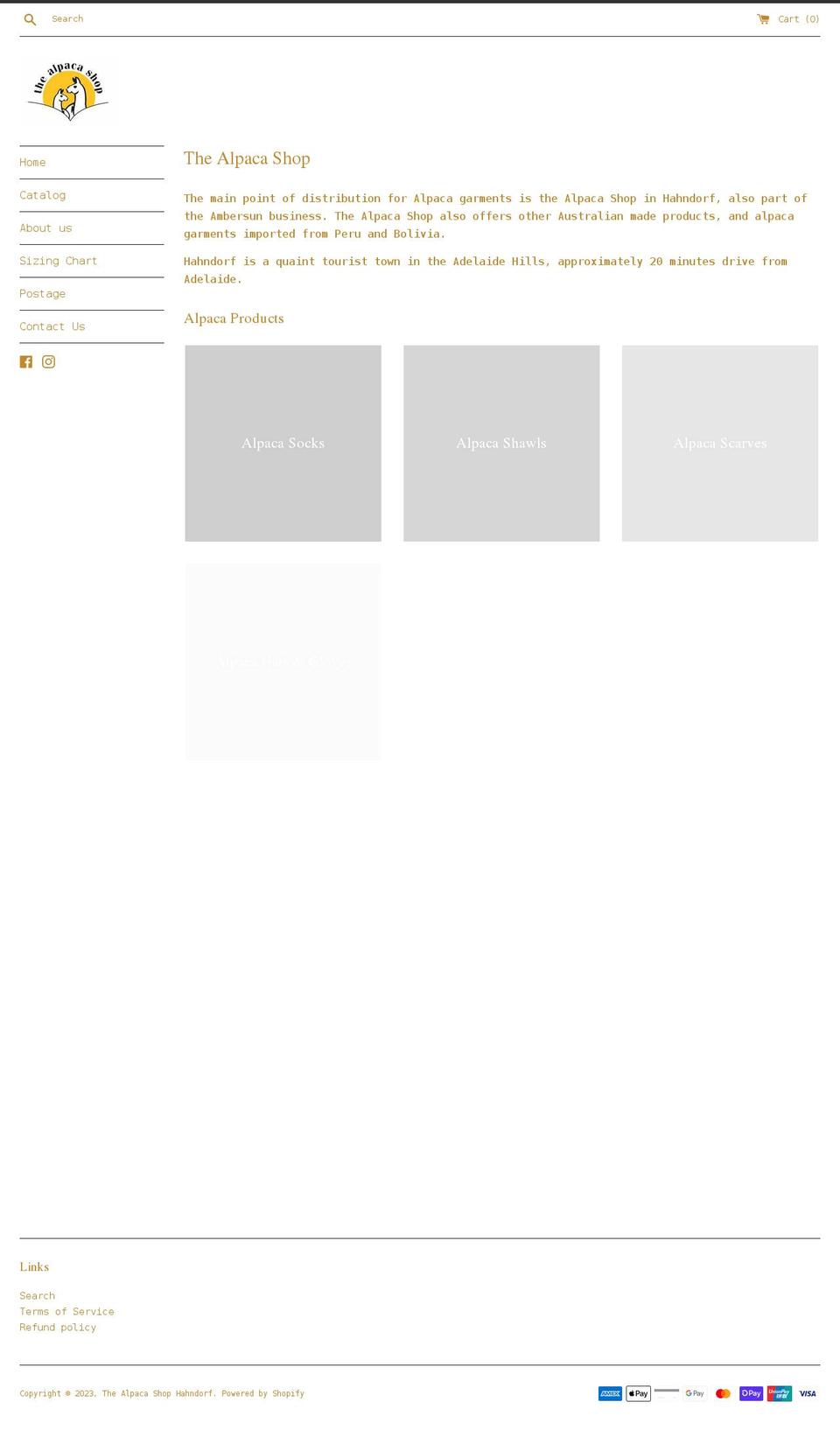 thealpacashophahndorf.com shopify website screenshot