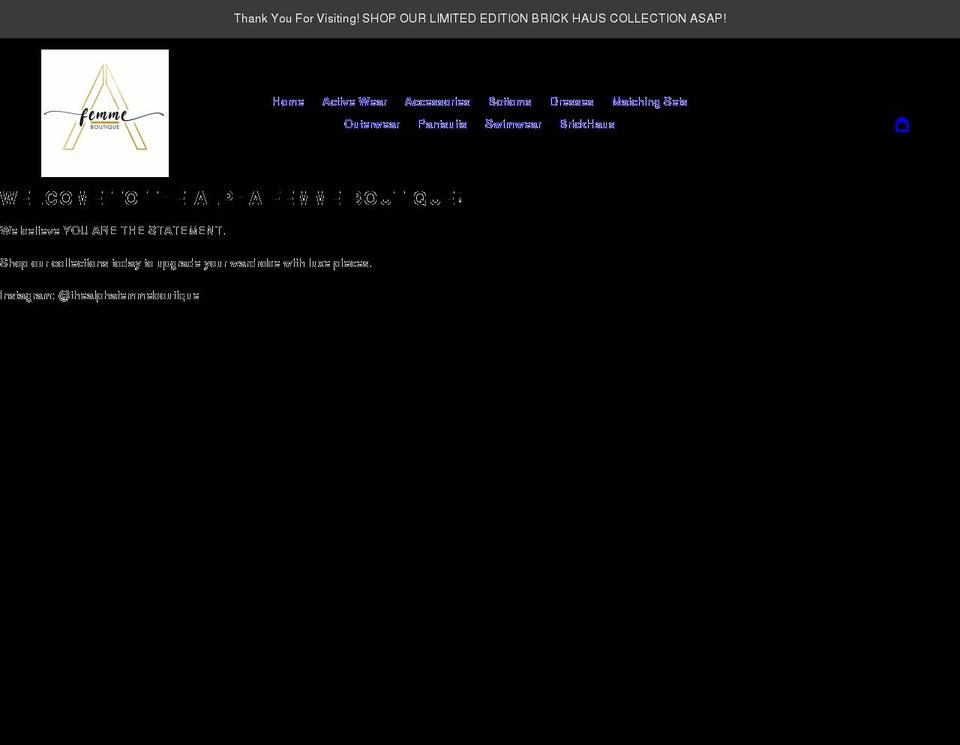 thealphafemmeboutique.com shopify website screenshot