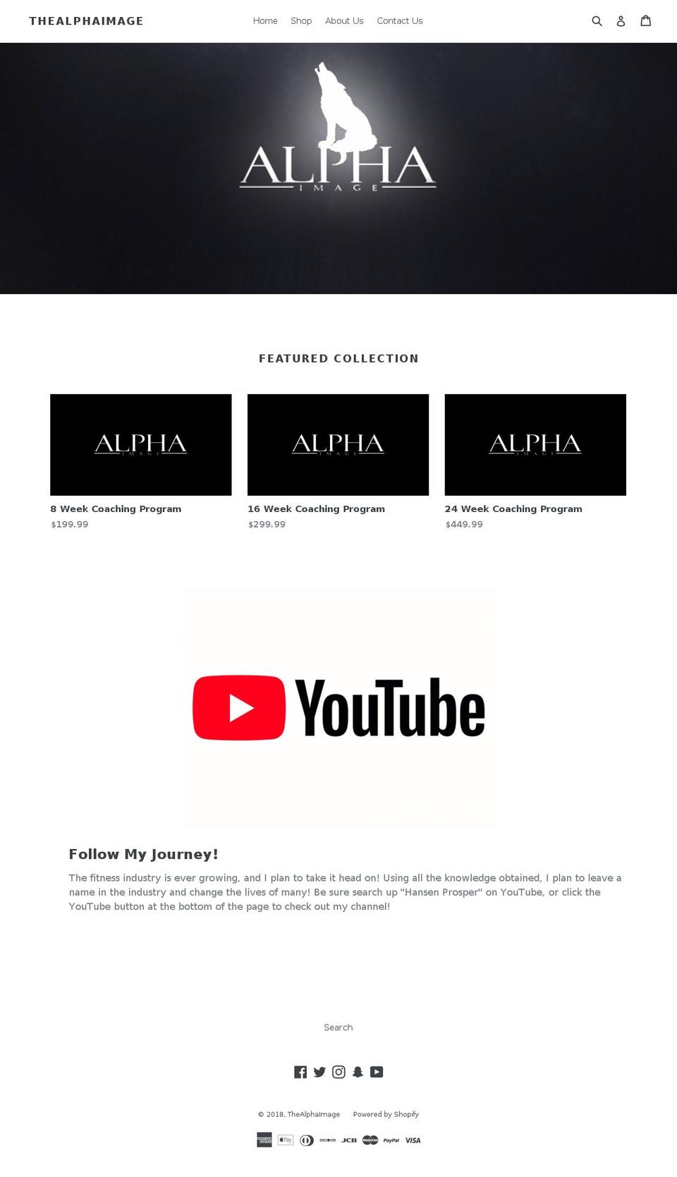 thealphaimage.com — Shopify storefront screenshot
