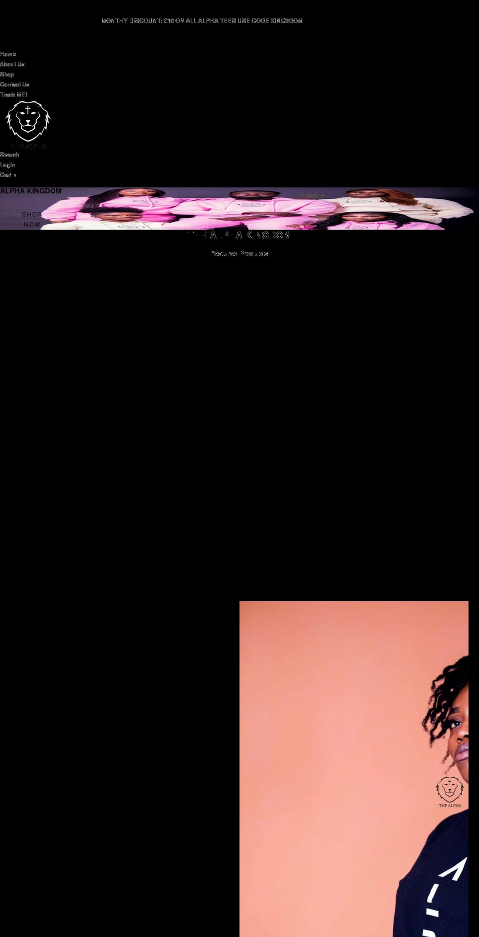 thealphakingdom.com shopify website screenshot