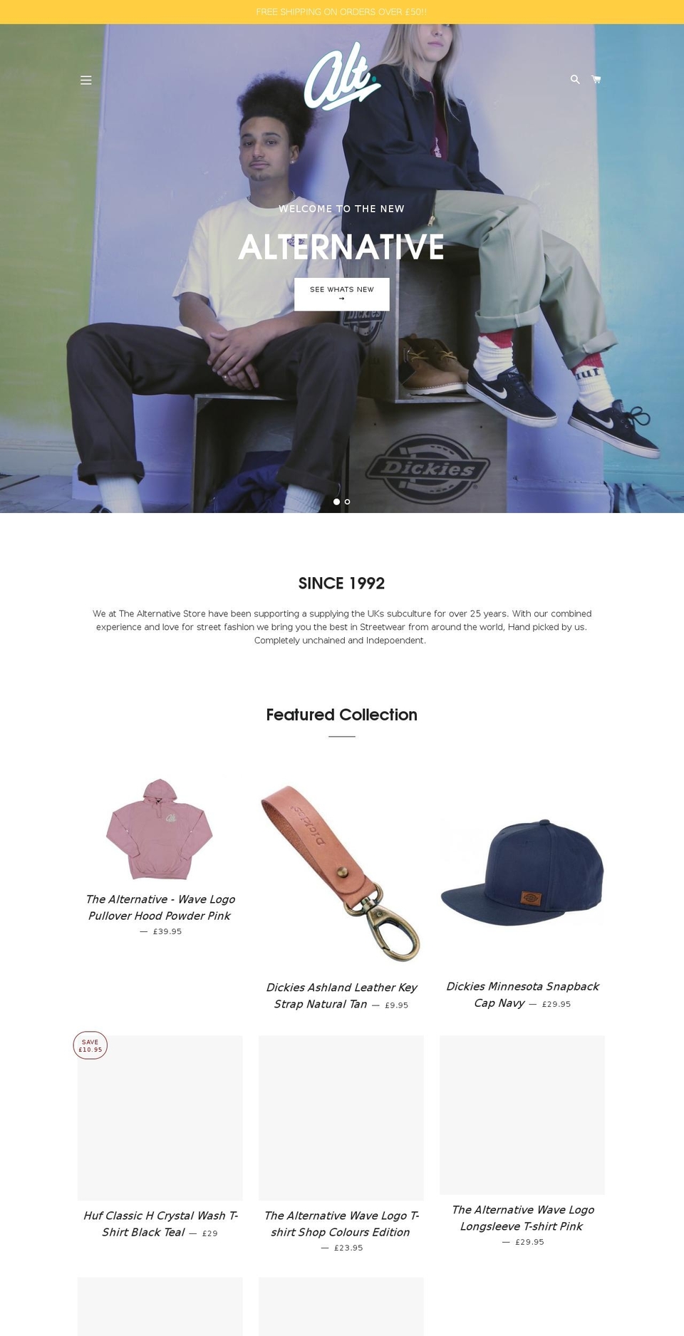 thealternativestore.net shopify website screenshot